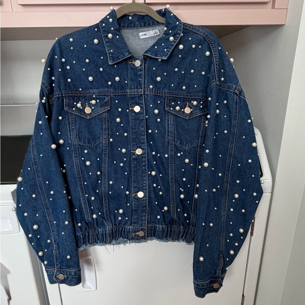Kiwi Pearl Studded Denim Jacket